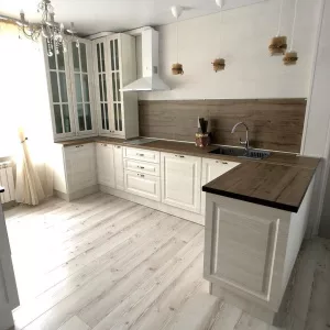 Кухня 953, с полуостровом, белая
